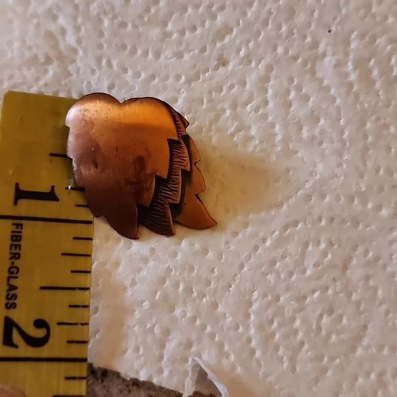 Vintage Copper leaf dangle/ brooch &‎ earrings - Picture 8 of 11